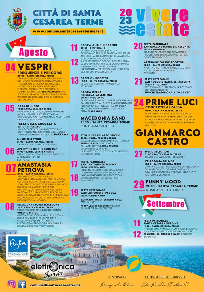 Programma eventi 2023 - Santa Cesarea terme